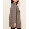 image:imagechouyatou Womens Double Breasted Plaid Mid Long Dressy Blazer Wool PeacoatBrown