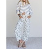 image:imagechouyatou Women Cute Floral Barrel Jeans Cropped Denim Pant with DrawstringBlue