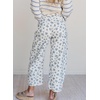 image:imagechouyatou Women Cute Floral Barrel Jeans Cropped Denim Pant with DrawstringBlue