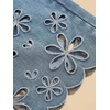 image:imagechouyatou Women Embroidered Floral Bell Bottom Jeans Mid Rise Flare JeansBlue