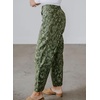 image:imagechouyatou Womens Boho Y2K Floral Barrel Jeans Mid Rise Denim Ankle PantGreen