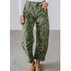 image:imagechouyatou Womens Boho Y2K Floral Barrel Jeans Mid Rise Denim Ankle PantGreen