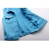 image:imagechouyatou Womens Cute Frayed Cuff Sleeveless Candy Color Denim Jean Vest JacketBlue