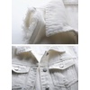 image:imagechouyatou Womens Cute Frayed Cuff Sleeveless Candy Color Denim Jean Vest JacketWhite
