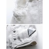image:imagechouyatou Womens Cute Frayed Cuff Sleeveless Candy Color Denim Jean Vest JacketWhite