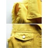 image:imagechouyatou Womens Cute Frayed Cuff Sleeveless Candy Color Denim Jean Vest JacketYellow