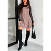 image:imagechouyatou Womens Vintage Adjustable Strap Mini Denim Dress Sleeveless Party Bodycon Overall Dress Jean SundressLight Brown