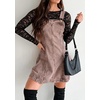 image:imagechouyatou Womens Vintage Adjustable Strap Mini Denim Dress Sleeveless Party Bodycon Overall Dress Jean SundressLight Brown