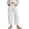 image:imagechouyatou Women Cute Floral Barrel Jeans Cropped Denim Pant with DrawstringPurple