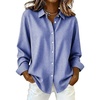 image:imagechouyatou Womens Plaid Button Down Shirt Long Sleeve Gingham Blouse TopsNavy Blue