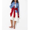 image:imagechouyatou Womens Floral Cardigan Sweater Button Down Collared Knit JacketBlue