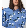 image:imagechouyatou Womens Floral Cardigan Sweater Button Down Collared Knit JacketBlue