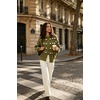image:imagechouyatou Womens Floral Cardigan Sweater Button Down Collared Knit JacketGreen