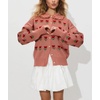 image:imagechouyatou Womens Floral Cardigan Sweater Button Down Collared Knit JacketOrange