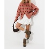 image:imagechouyatou Womens Floral Cardigan Sweater Button Down Collared Knit JacketOrange