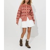 image:imagechouyatou Womens Floral Cardigan Sweater Button Down Collared Knit JacketOrange