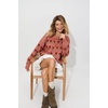 image:imagechouyatou Womens Floral Cardigan Sweater Button Down Collared Knit JacketOrange