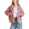 image:imagechouyatou Womens Button Down Striped Cardigan Sweater Polo Collar Open Front Knit Jacket 2024 Fall OutfitsRose Pink