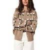 image:imagechouyatou Womens Floral Cardigan Sweater Button Down Collared Knit JacketKhaki