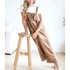 image:imagechouyatou Women Loose Adjustable Strap Denim Bib Overall Jeans Distressed Wide Leg Baggy Overalls JumpsuitBrown