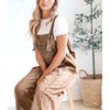 image:imagechouyatou Women Loose Adjustable Strap Denim Bib Overall Jeans Distressed Wide Leg Baggy Overalls JumpsuitBrown