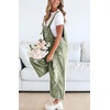 image:imagechouyatou Women Loose Adjustable Strap Denim Bib Overall Jeans Distressed Wide Leg Baggy Overalls JumpsuitGreen