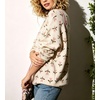 image:imagechouyatou Womens Floral Pattern Pullover Sweater Jumper Crewneck Knit TopsApricot
