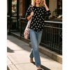 image:imagechouyatou Womens Floral Pattern Pullover Sweater Jumper Crewneck Knit TopsBlack
