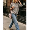 image:imagechouyatou Womens Floral Pattern Pullover Sweater Jumper Crewneck Knit TopsGray