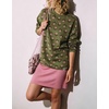 image:imagechouyatou Womens Floral Pattern Pullover Sweater Jumper Crewneck Knit TopsGreen