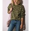 image:imagechouyatou Womens Floral Pattern Pullover Sweater Jumper Crewneck Knit TopsGreen
