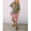 image:imagechouyatou Womens Floral Pattern Pullover Sweater Jumper Crewneck Knit TopsGreen