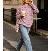 image:imagechouyatou Womens Floral Pattern Pullover Sweater Jumper Crewneck Knit TopsPurple