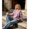 image:imagechouyatou Womens Floral Pattern Pullover Sweater Jumper Crewneck Knit TopsPurple