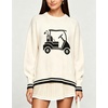image:imagechouyatou Womens Graphic Floral Pullover Sweater Preppy Golf Knitted TopsBeige