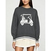 image:imagechouyatou Womens Graphic Floral Pullover Sweater Preppy Golf Knitted TopsDark Gray