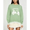 image:imagechouyatou Womens Graphic Floral Pullover Sweater Preppy Golf Knitted TopsGreen