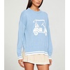 image:imagechouyatou Womens Graphic Floral Pullover Sweater Preppy Golf Knitted TopsLight Blue
