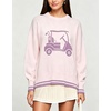 image:imagechouyatou Womens Graphic Floral Pullover Sweater Preppy Golf Knitted TopsPink