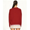 image:imagechouyatou Womens Graphic Floral Pullover Sweater Preppy Golf Knitted TopsRed