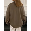 image:imagechouyatou Womens Plaid Trench Coat Button Down Casual Loose Barn JacketDark Khaki