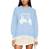 image:imagechouyatou Womens Graphic Floral Pullover Sweater Preppy Golf Knitted TopsLight Blue