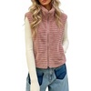 image:imagechouyatou Womens Fall Winter Furry Zip Up Lapel Faux Fur Vest Tank TopPink
