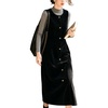 image:imagechouyatou Womens Sleeveless Button Front Corduroy Jumper Overall DressBlack