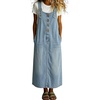 image:imagechouyatou Womens Y2K Adjustable Straps Denim Bib Jumper Overall DressLight Blue