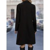 image:imagechouyatou Women Double Breasted Mid Long Dressy Casual Wool Trench Peacoat  Wool Blend Double Breasted Dress Casual Wear Dressy Blazer Wool Jacket Solid Color 2026 Fall Winter Fashion OutfitsBlack