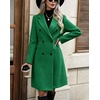 image:imagechouyatou Women Double Breasted Mid Long Dressy Casual Wool Trench Peacoat  Wool Blend Double Breasted Dress Casual Wear Dressy Blazer Wool Jacket Solid Color 2026 Fall Winter Fashion OutfitsGreen