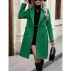 image:imagechouyatou Women Double Breasted Mid Long Dressy Casual Wool Trench Peacoat  Wool Blend Double Breasted Dress Casual Wear Dressy Blazer Wool Jacket Solid Color 2026 Fall Winter Fashion OutfitsGreen