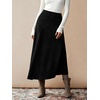 image:imagechouyatou Womens Fall Winter Ruffle A Line Faux Suede Leather SkirtBlack