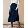 image:imagechouyatou Womens Fall Winter Ruffle A Line Faux Suede Leather SkirtBlue